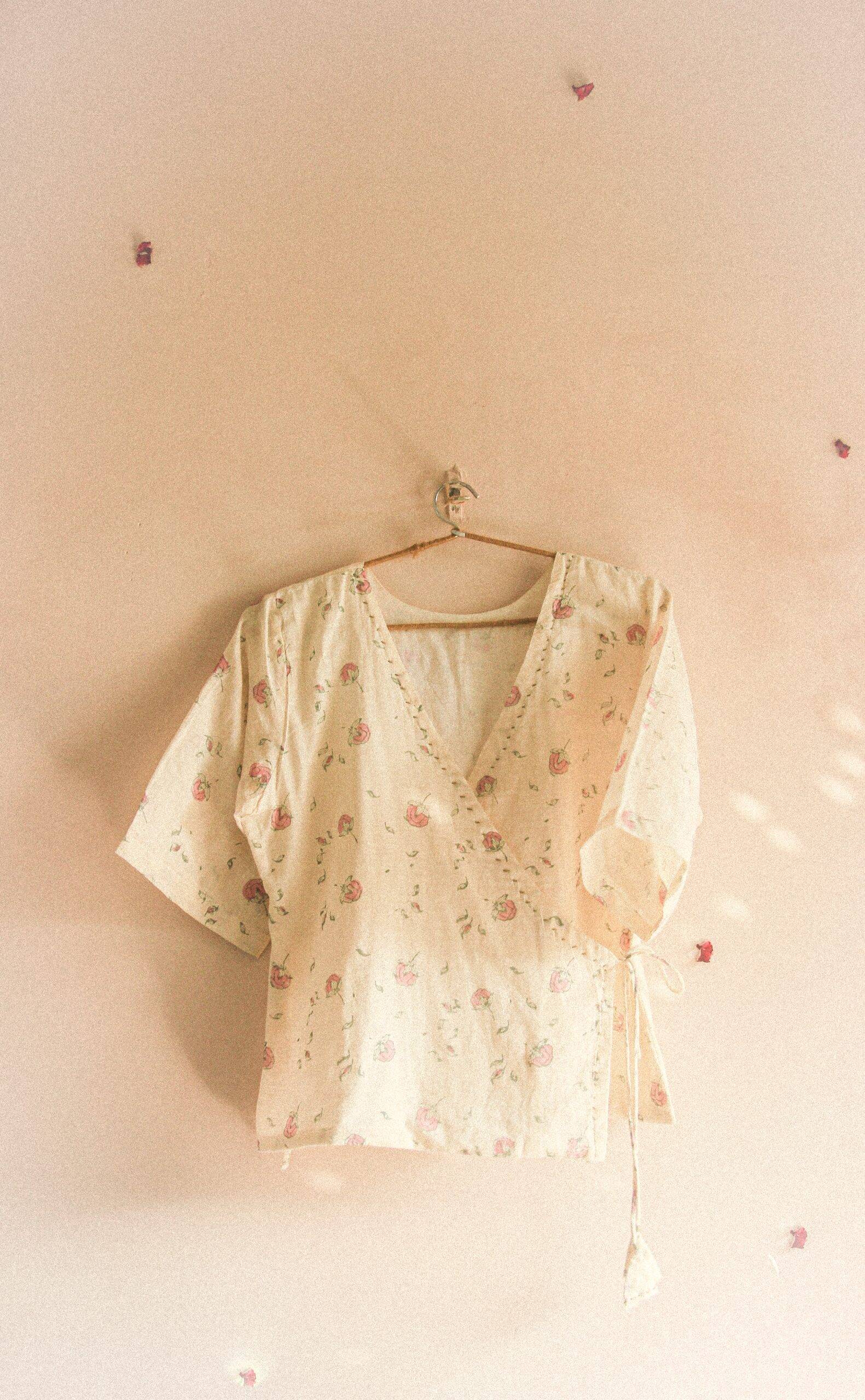 mia cotton wrap top